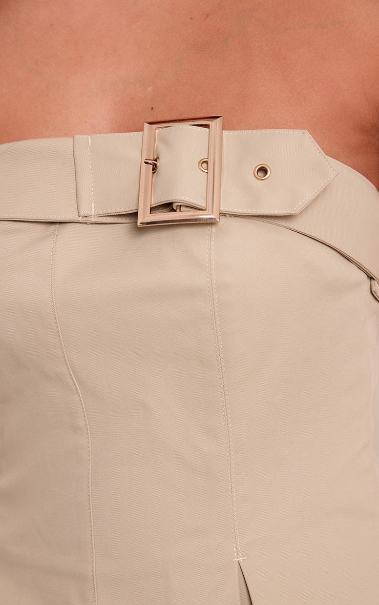 Stone Belted Bandeau Pleated Shift Dress image 4