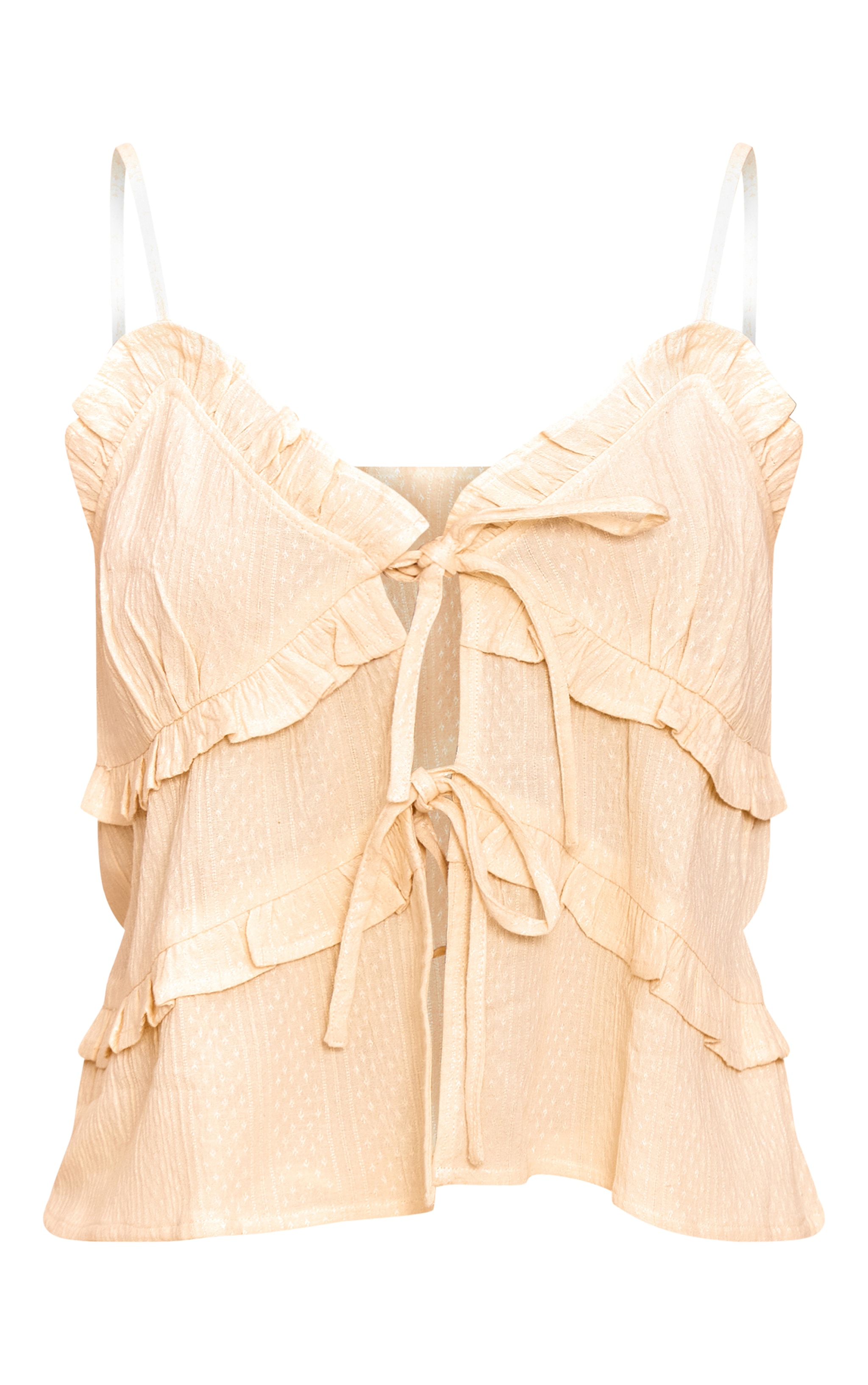 Butter Yellow Textured Strappy Cami Top image 5