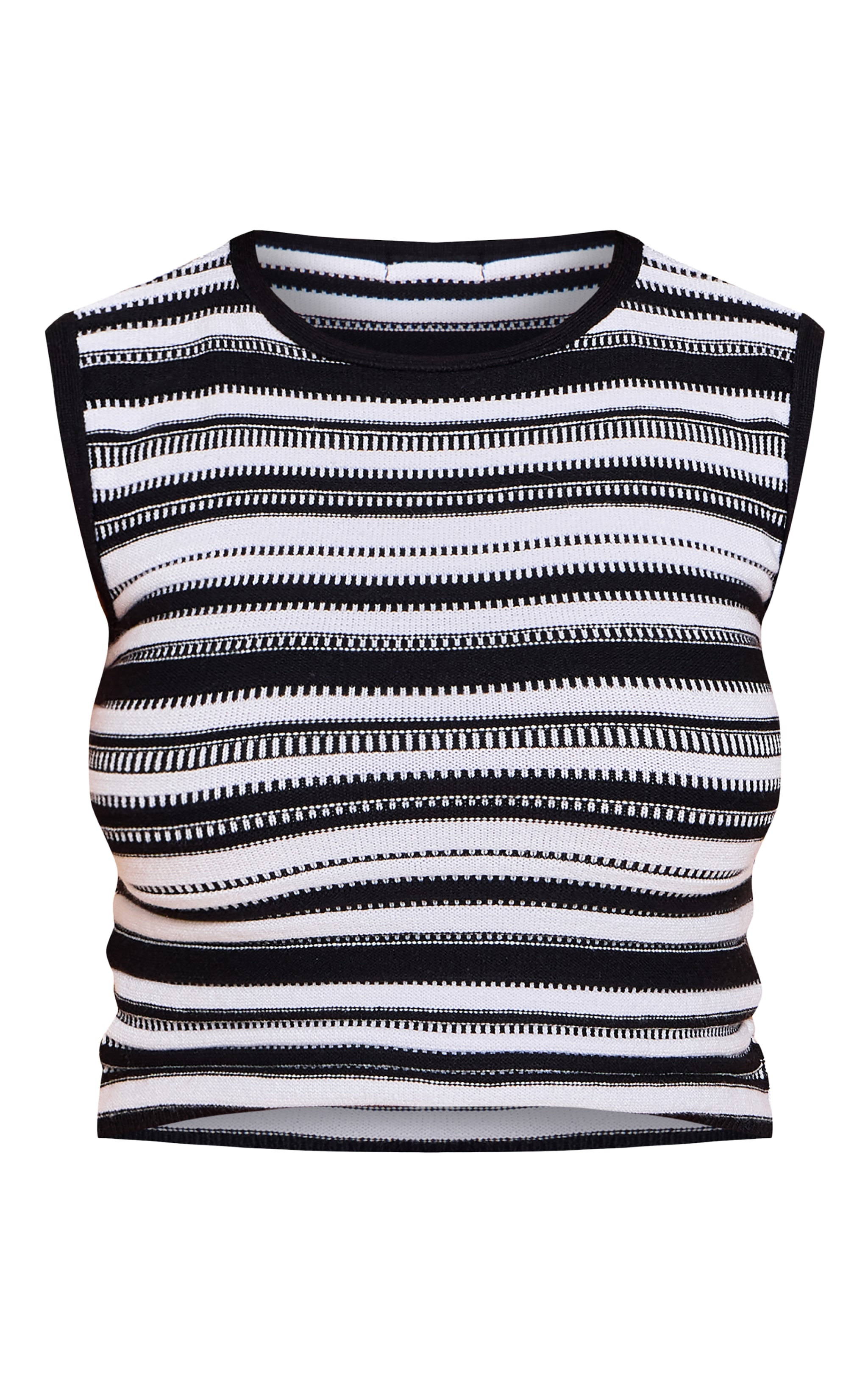  Shape Black Knitted Stripped Vest Top image 5