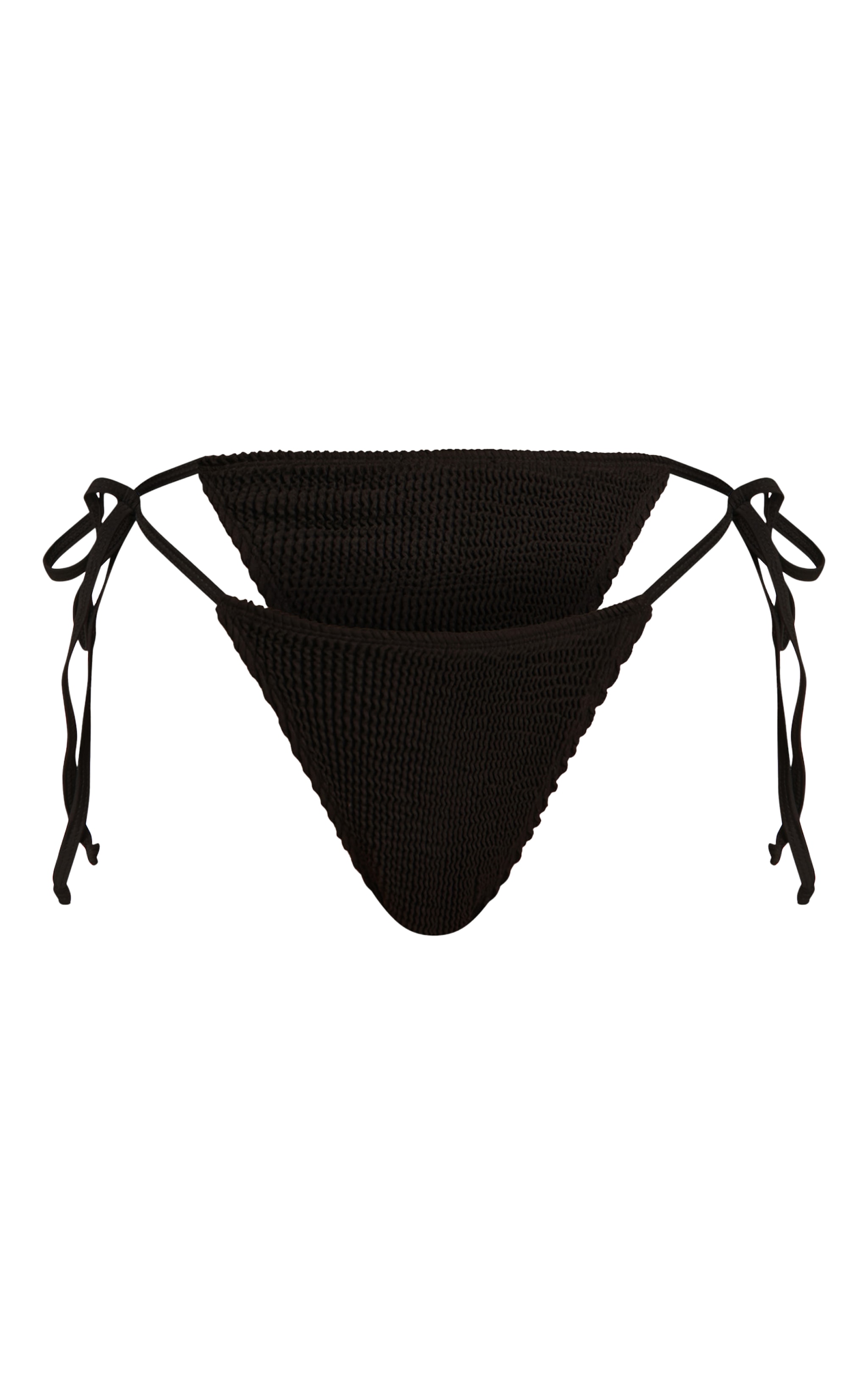 Black Crinkle Double Tie Side Bikini Bottoms image 1