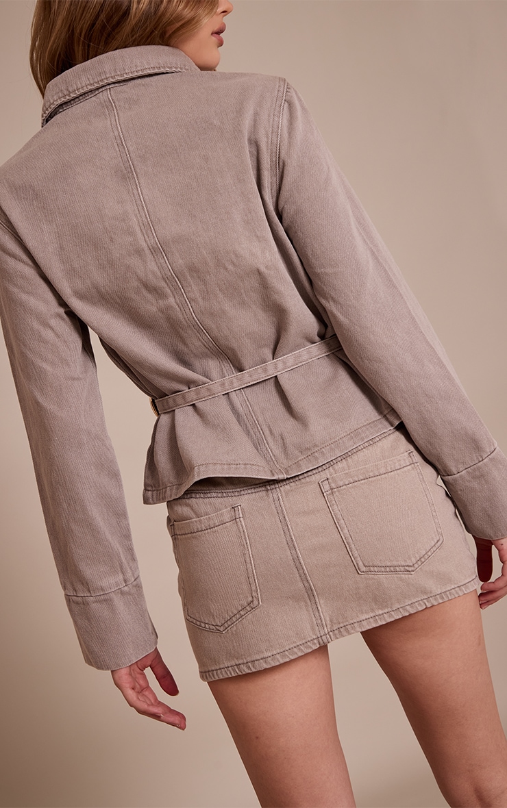 Mini-jupe en jean gris pierre délavé image 3