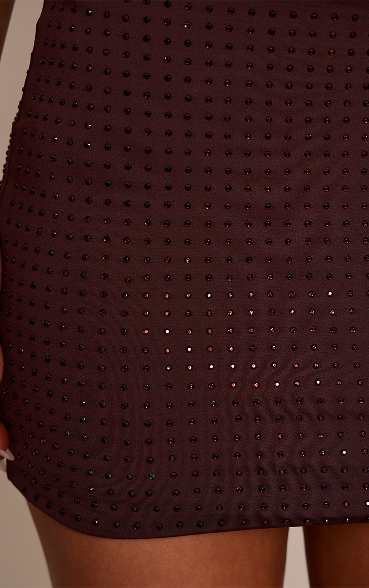 Chocolate Hot Fix Low Rise Mini Skirt image 5