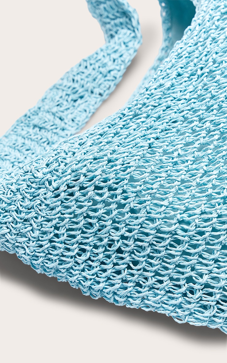 Turquoise Raffia Shoulder Bag image 5