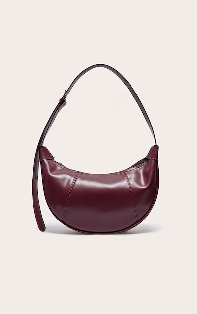 Sac à bandoulière demi-lune bordeaux