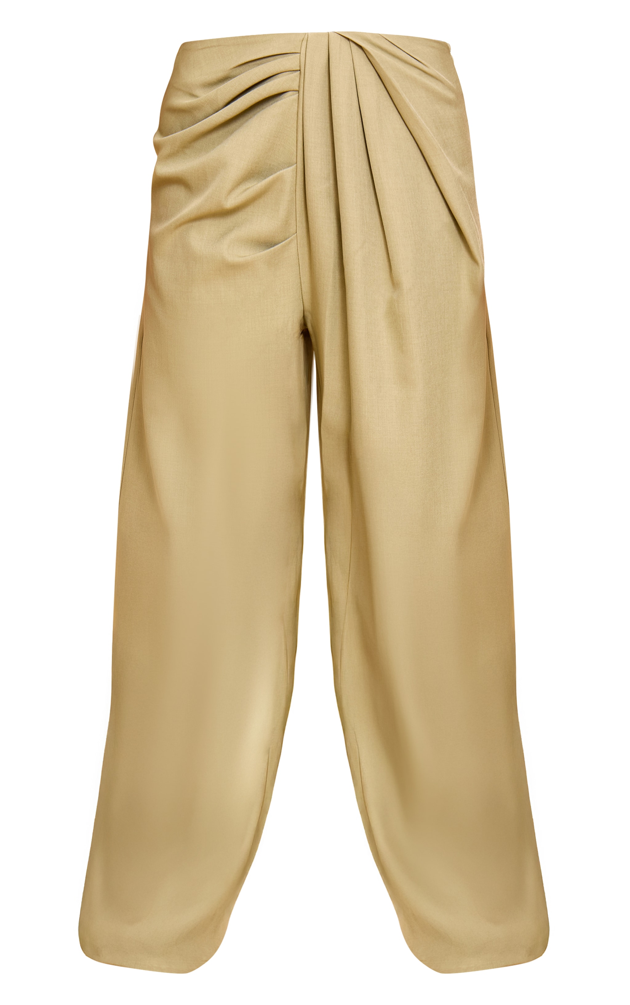 Petite Sage Green Tailored Woven Pleat Detail Wide Leg Pants image 5