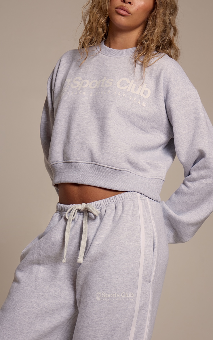 Joggers gris cendré imprimé Sports Club large. image 4