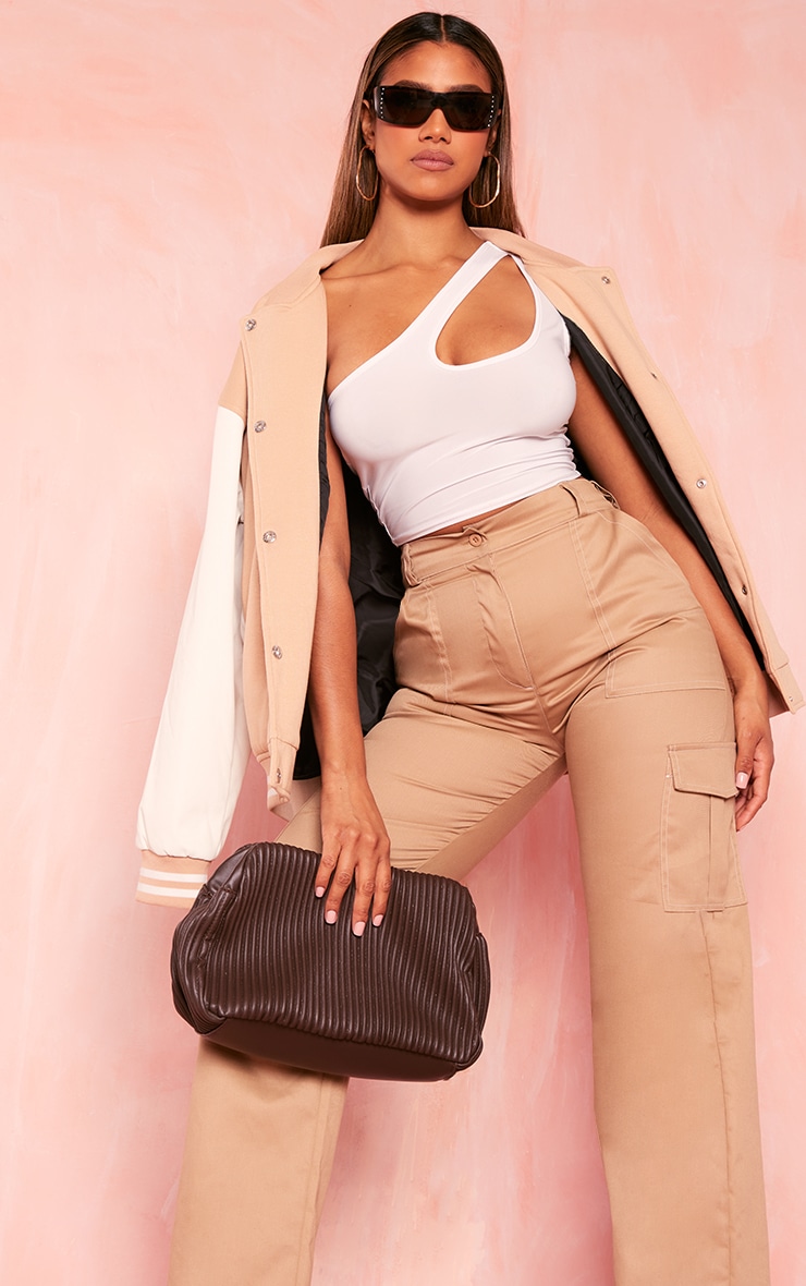 White Double Strap Slinky Crop Top