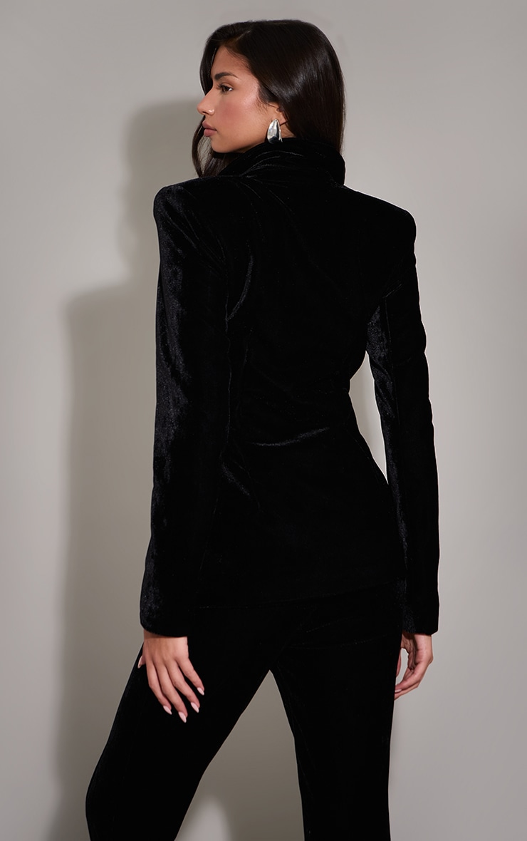 Black Velvet Fitted Blazer image 2