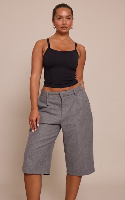 Shape Charcoal Wool-Look Long Line Shorts