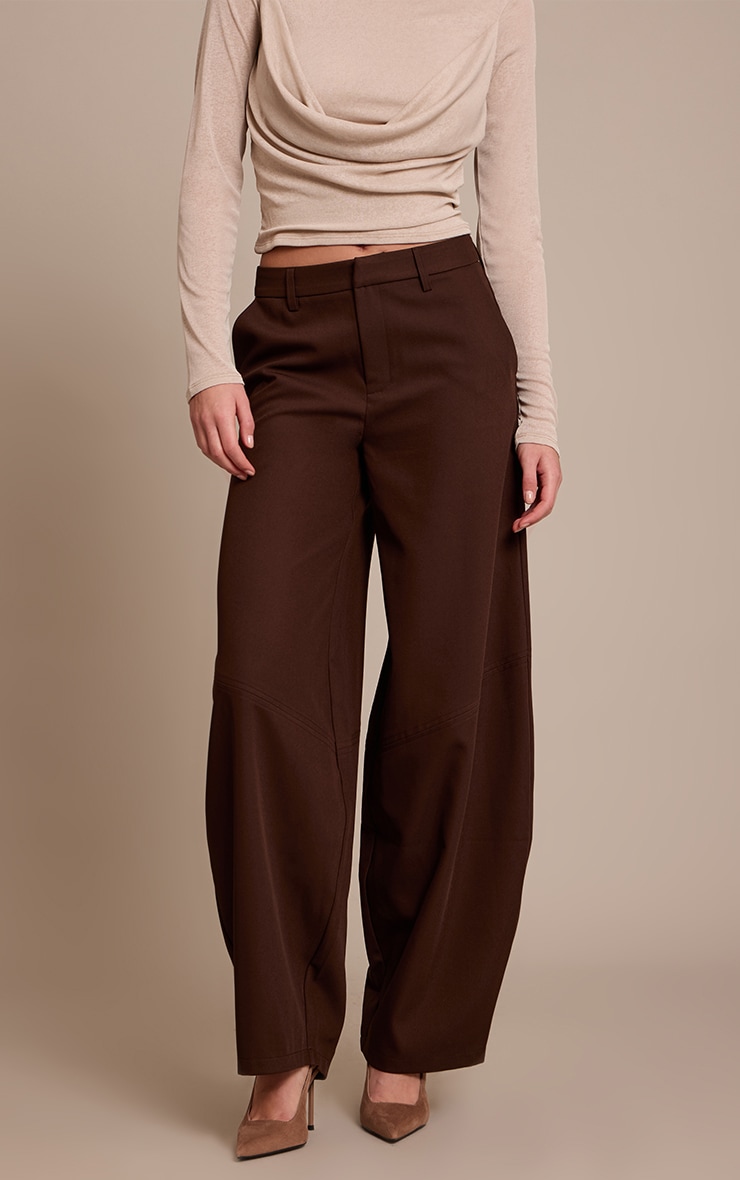 Chocolate Seam Detail Woven Balloon Pants image 2