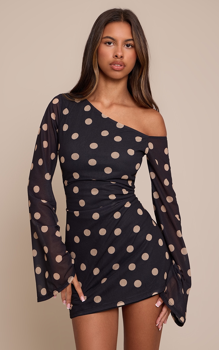 Petite Polka Dot Chiffon Mini Dress image 1