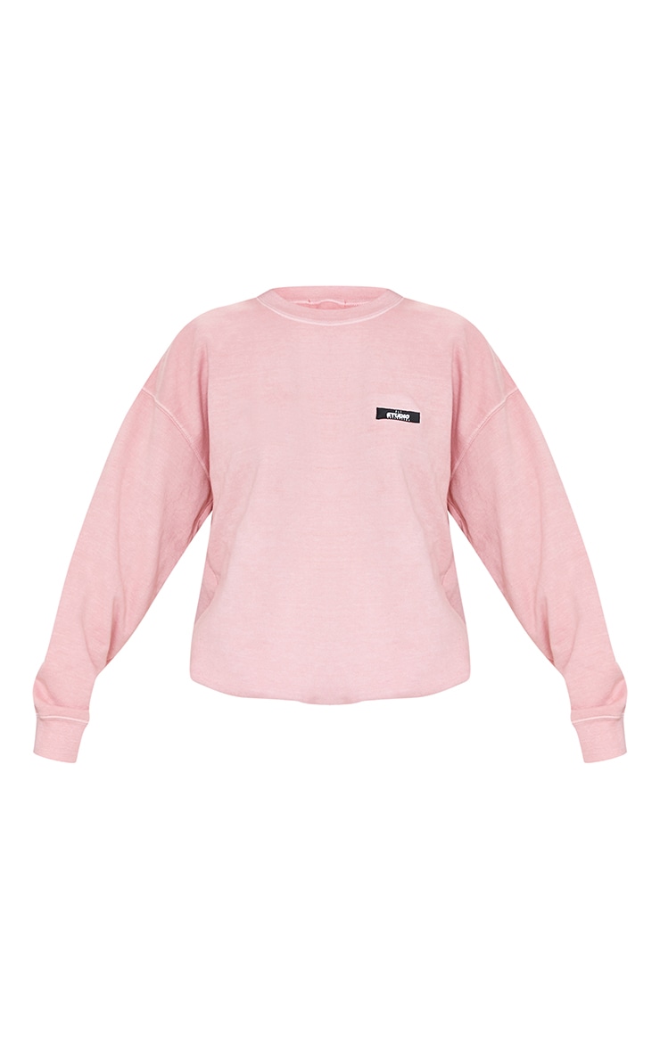 PRETTYLITTLETHING Dusty Pink Studio Washed Sweatshirt image 5