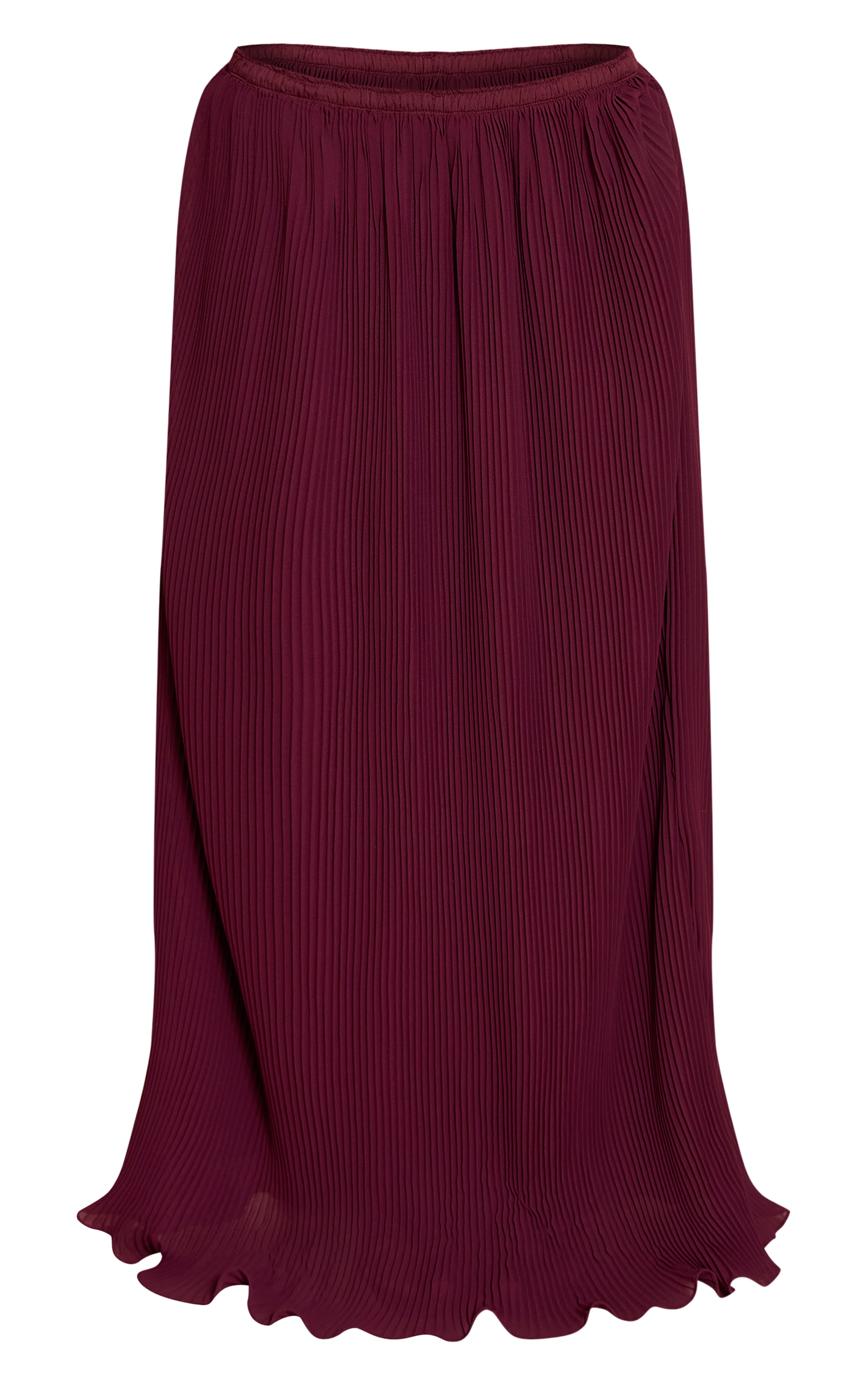 Petite Wine Plisse Fitted Waist Maxi Skirt image 5