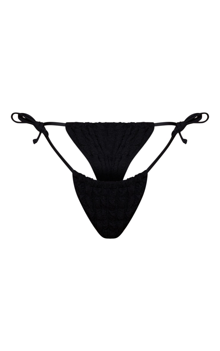 Black Bubble String Side Bikini Bottoms PrettyLittleThing KSA