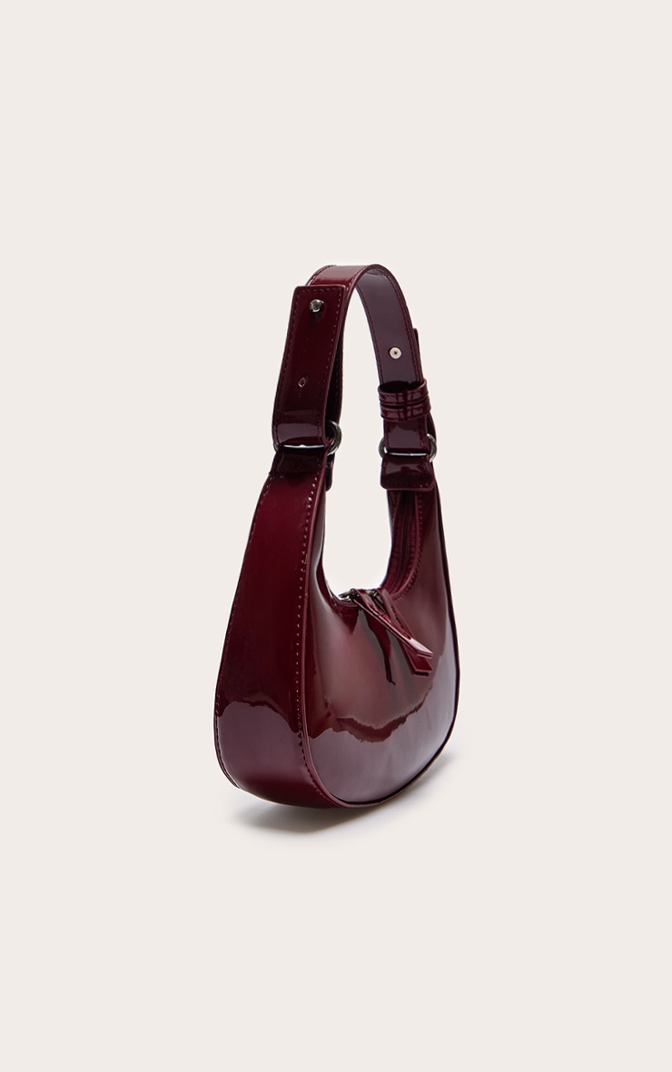 Burgundy Mini Double Zip Circle Grab Bag image 2