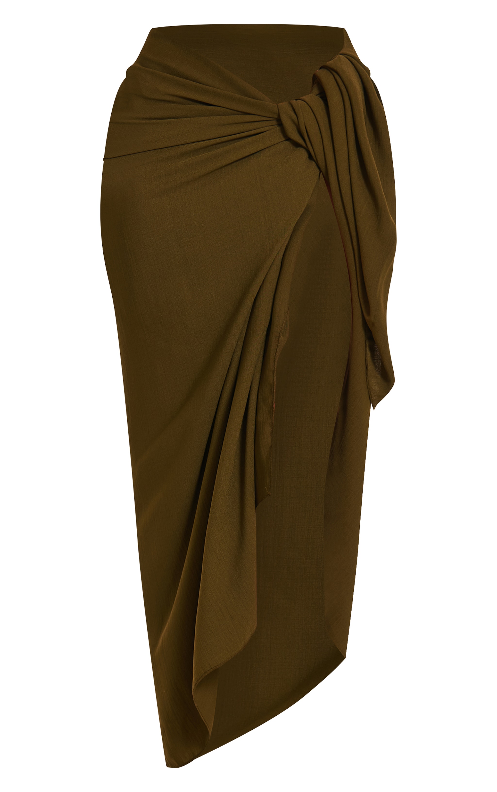Khaki Linen Look Rectangle Sarong image 5