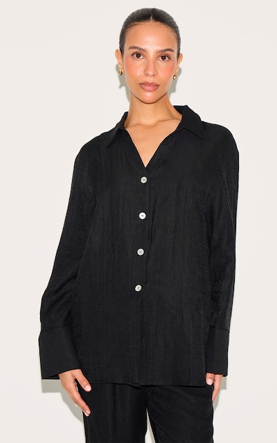 Petite Chemise oversize tissée noire