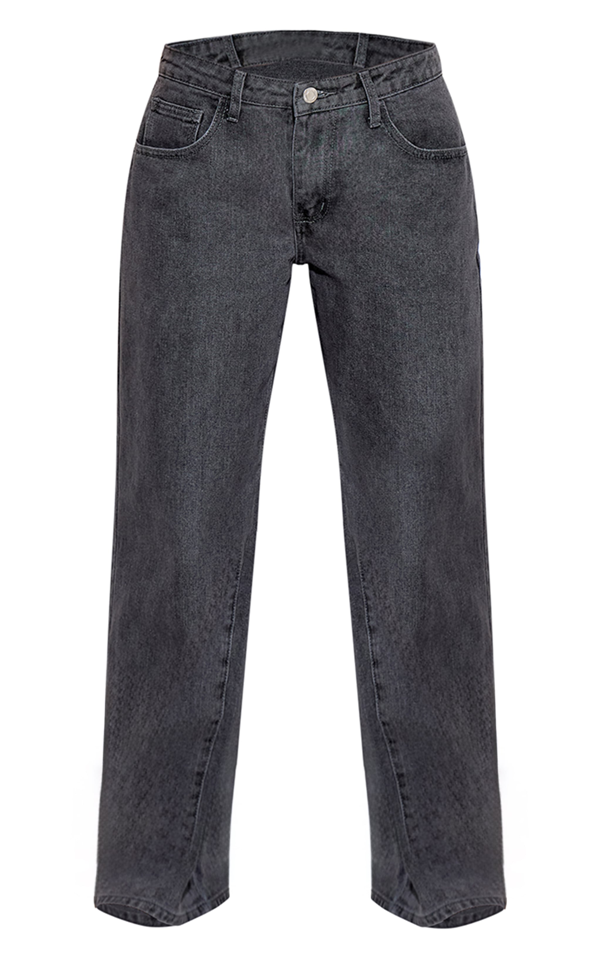 Washed Grey Low Rise Wide Leg Jeans image 5