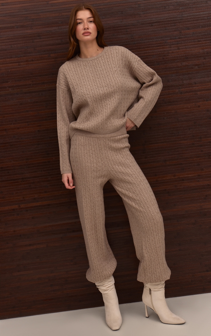 Stone Baby Cable Knit Wide Leg Pants  image 2