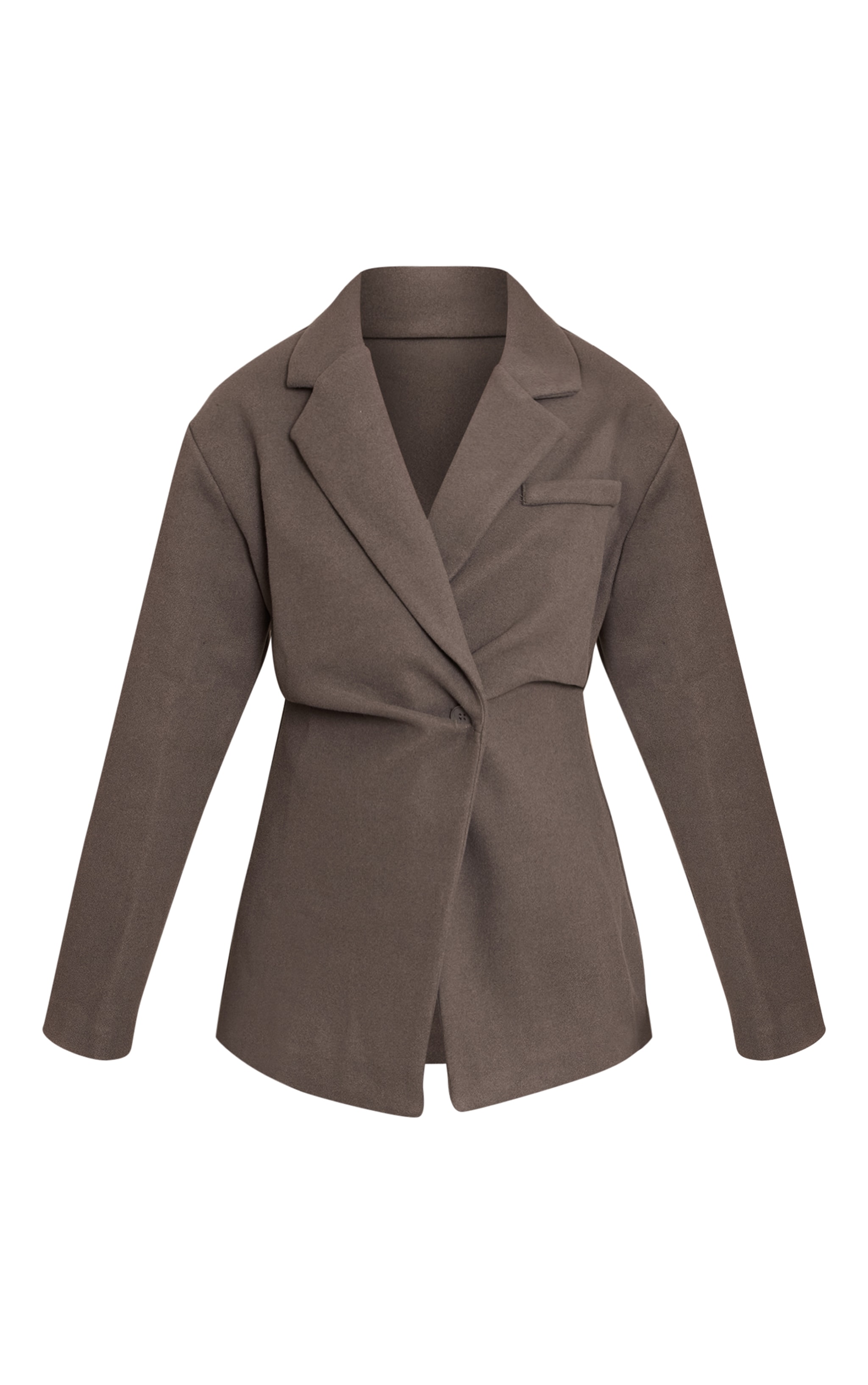 Charcoal Wool Look Cinched Blazer image 5