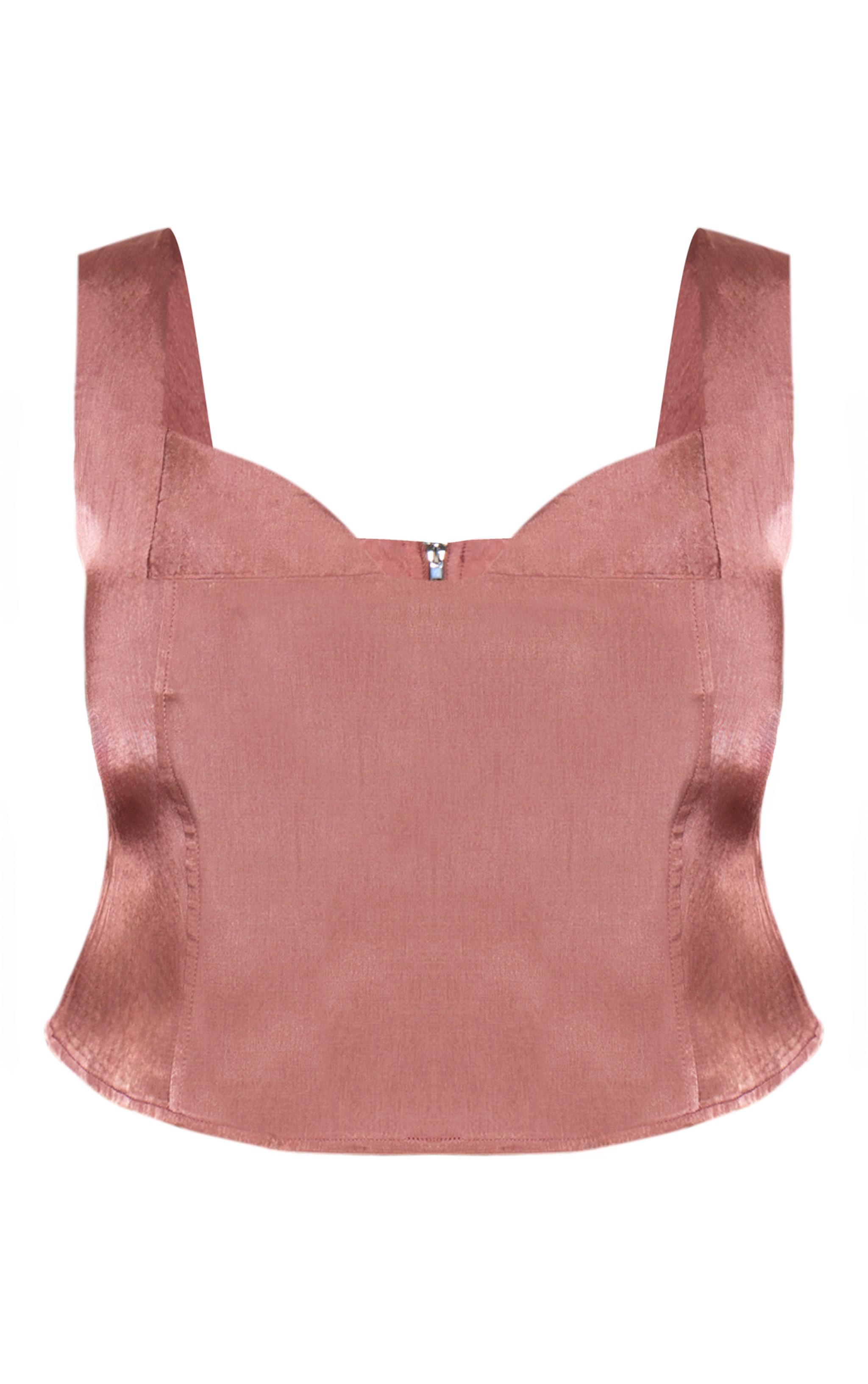 Plus Corset satiné mat mauve à bonnets et lisérés structurants image 5