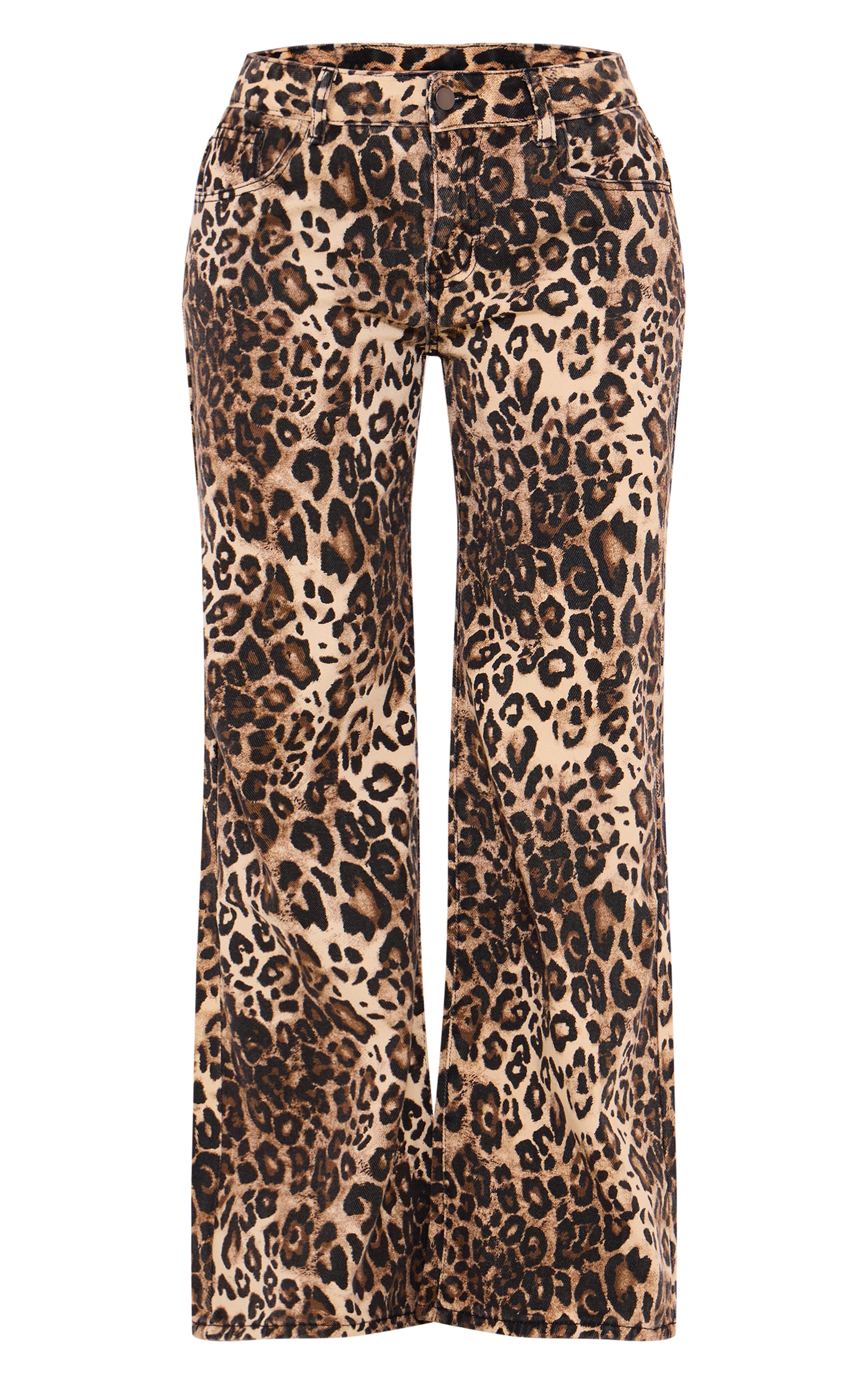 Leopard Print Wide Leg Denim Jeans image 5