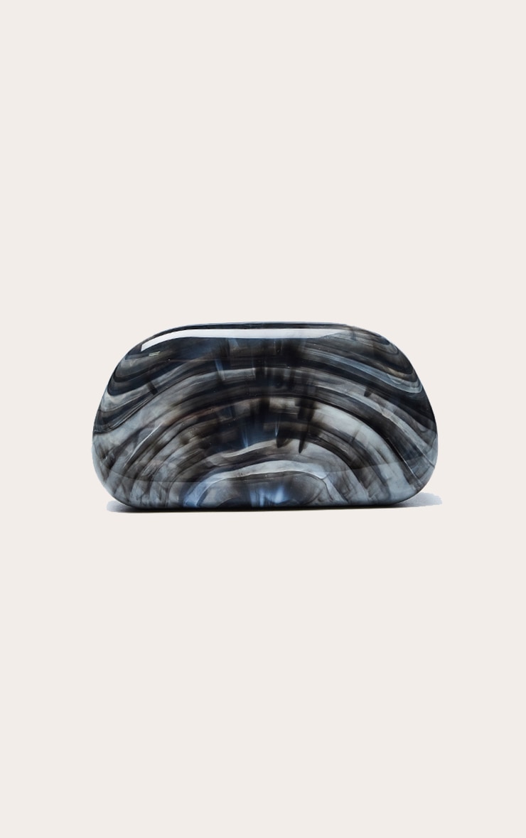 Black Marble Hard Resin Clutch Bag image 5