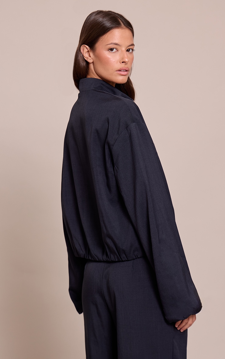 Navy Quarter Zip Tailored Jacket image 2