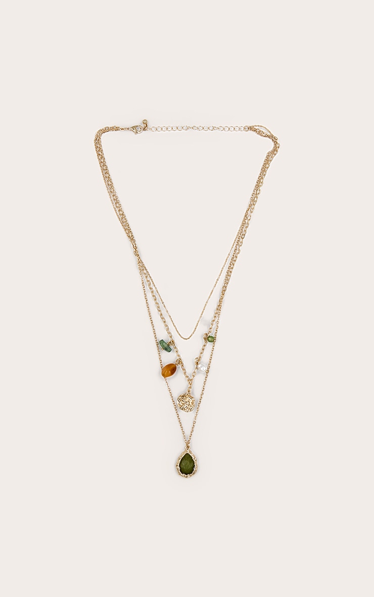 Jade Green Resin Bead Pendant Necklace image 2