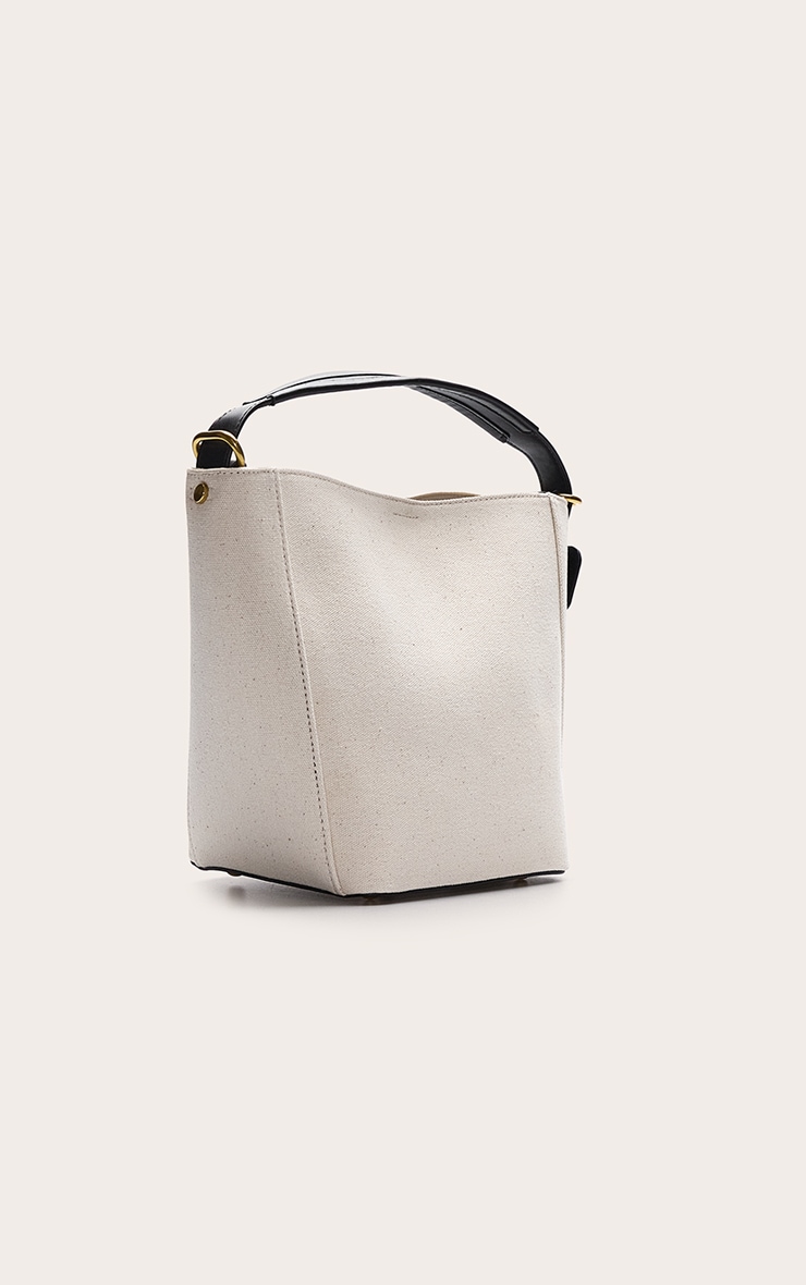 Natural PU Buckle Strap Bucket Bag image 3