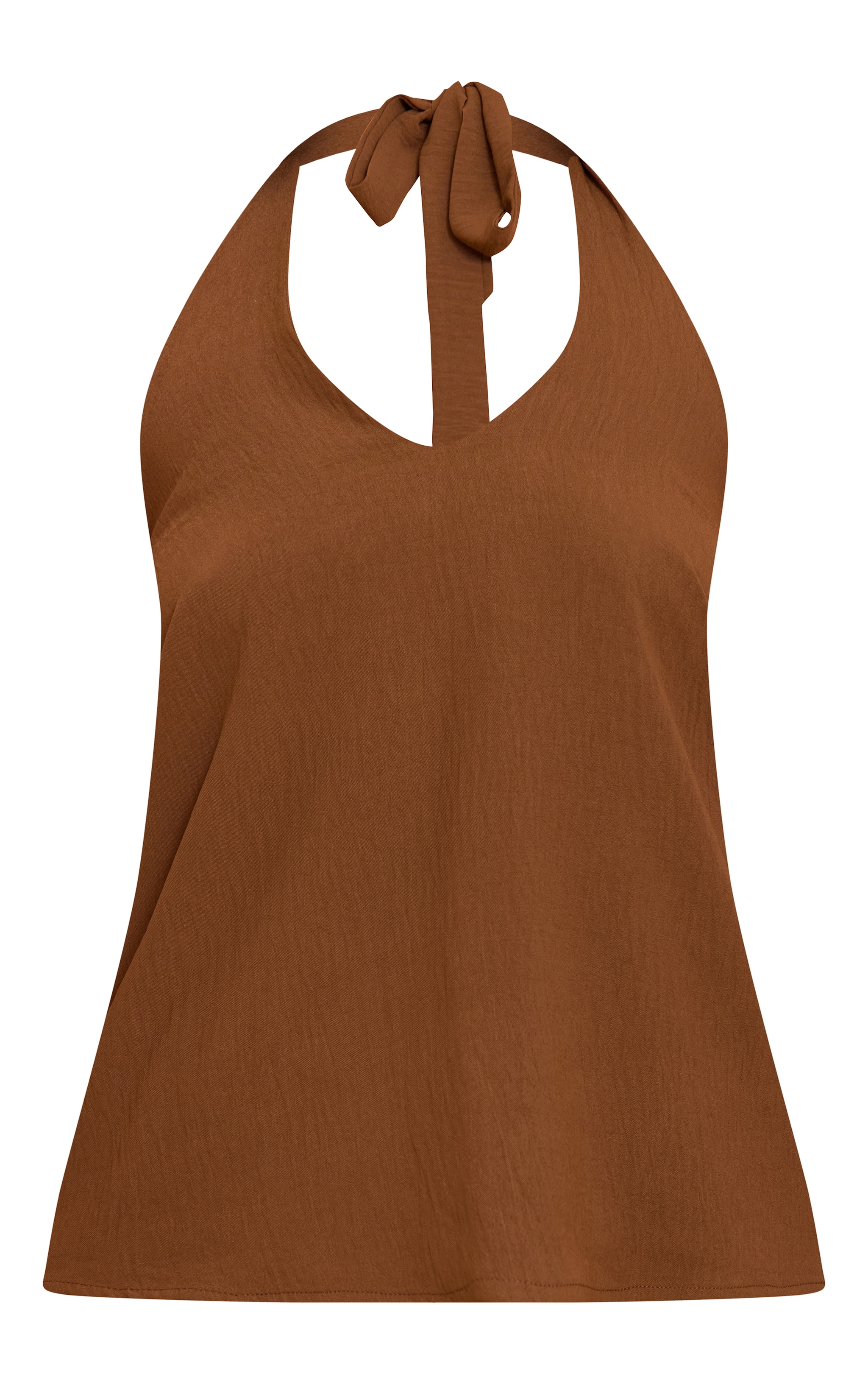 Chesnut Textured Woven Halter Top image 5