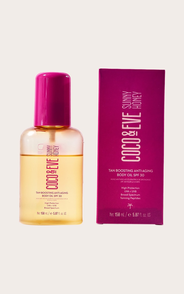 Coco & Eve Sunny Huile corporelle anti-âge booster de bronzage Sunny Honey FPS 30 image 3