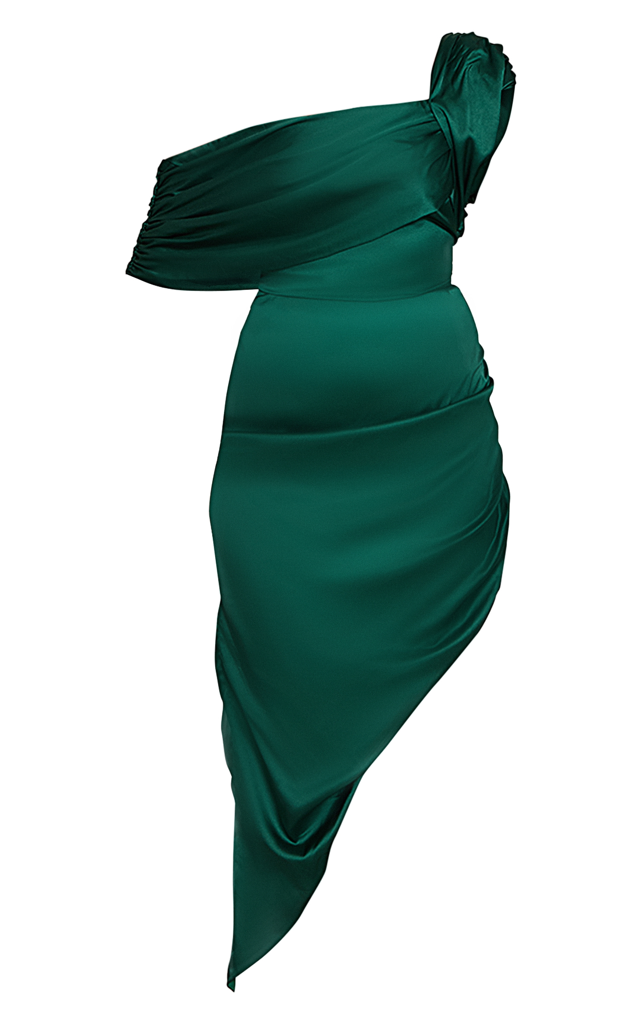 Emerald Bardot Asymmetric Hem Dress image 5