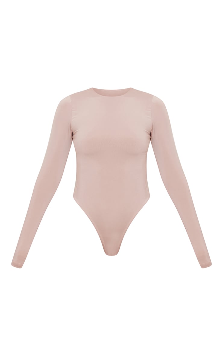 Basic Camel Slinky Long Sleeve Bodysuit image 5