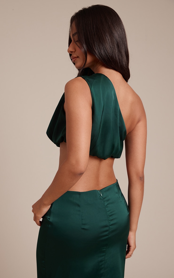 Petite Dark Olive Flowy Drape Bandeau Top image 2
