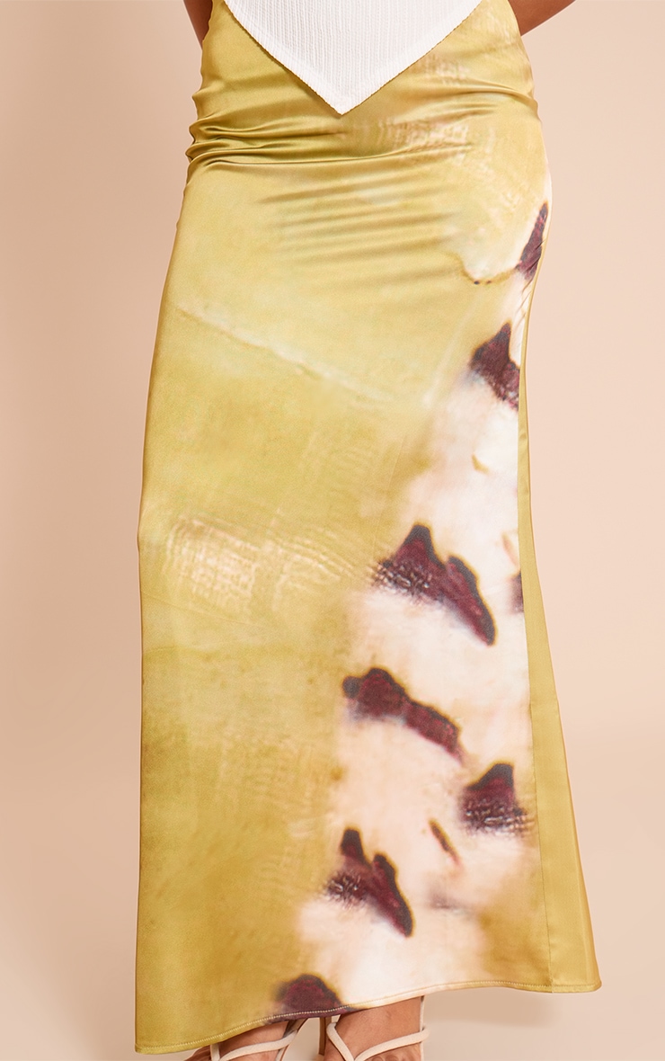 Lime Shell Print Floaty Maxi Skirt image 4