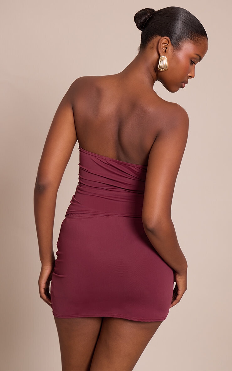 Plum Matte Touch Ruched Side Bandeau image 2