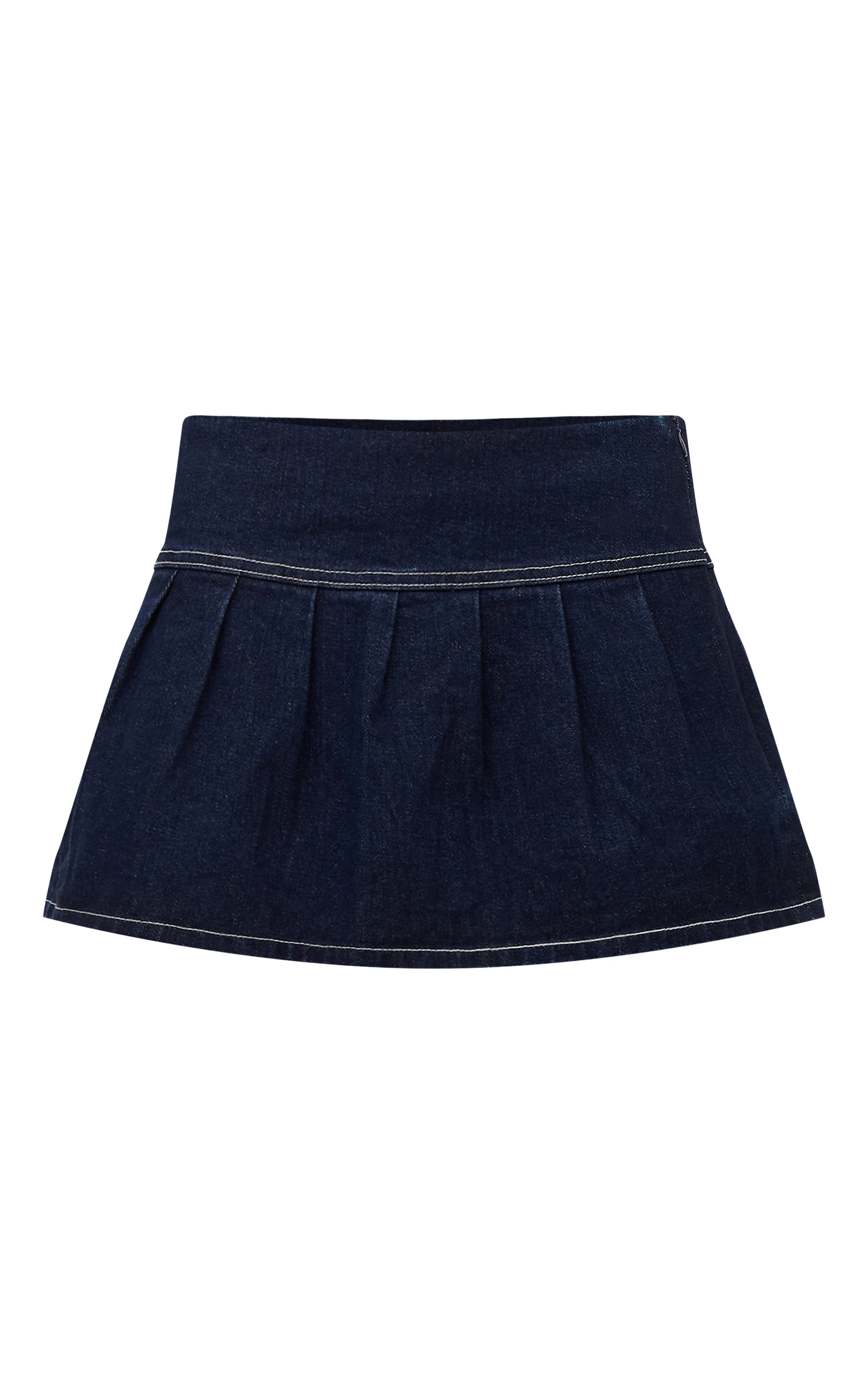 Indigo Floaty Pleated Denim Mini Skirt image 6