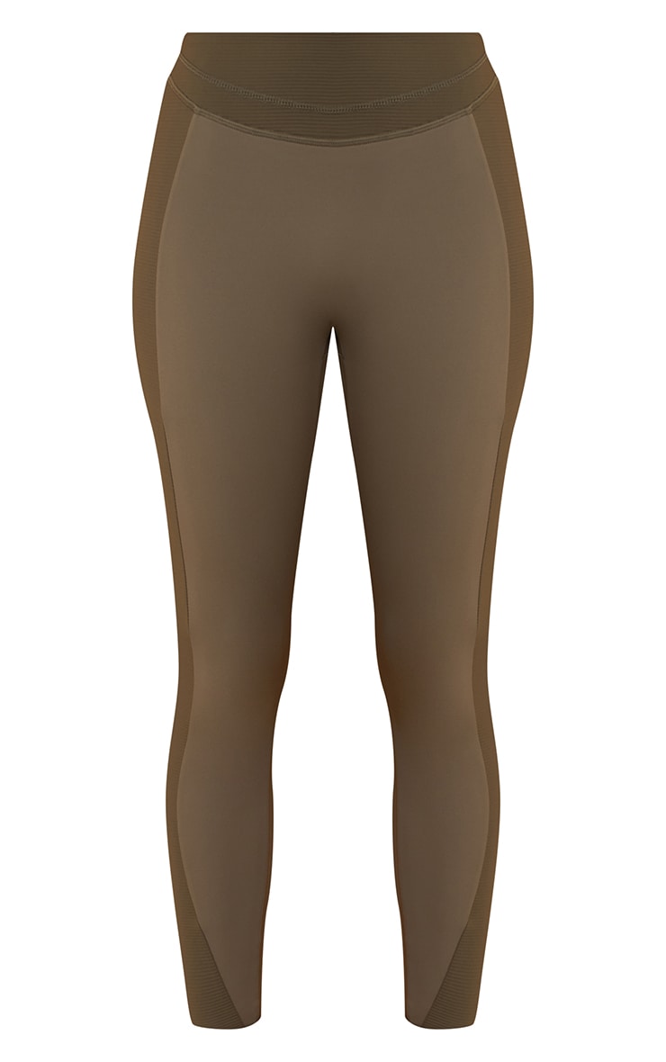 Olive Sculpt Rib Panel Leggings image 5
