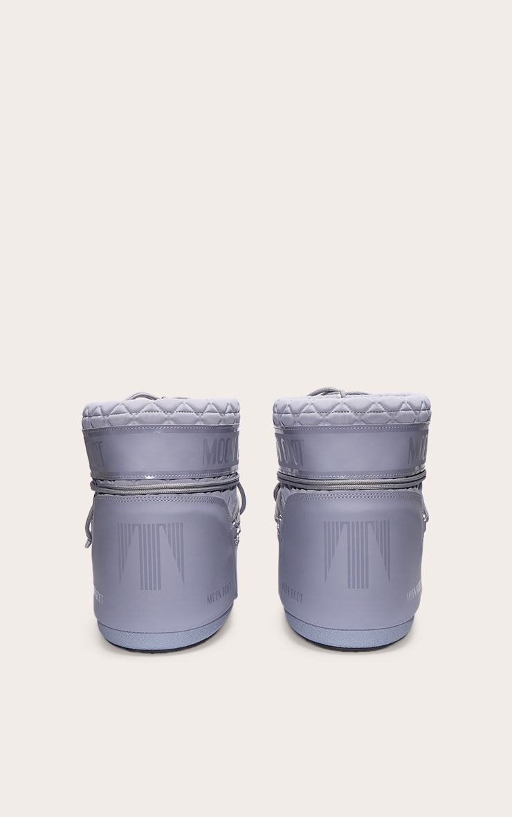 MOON BOOT Bottes basses matelassées grises Icon Low image 3