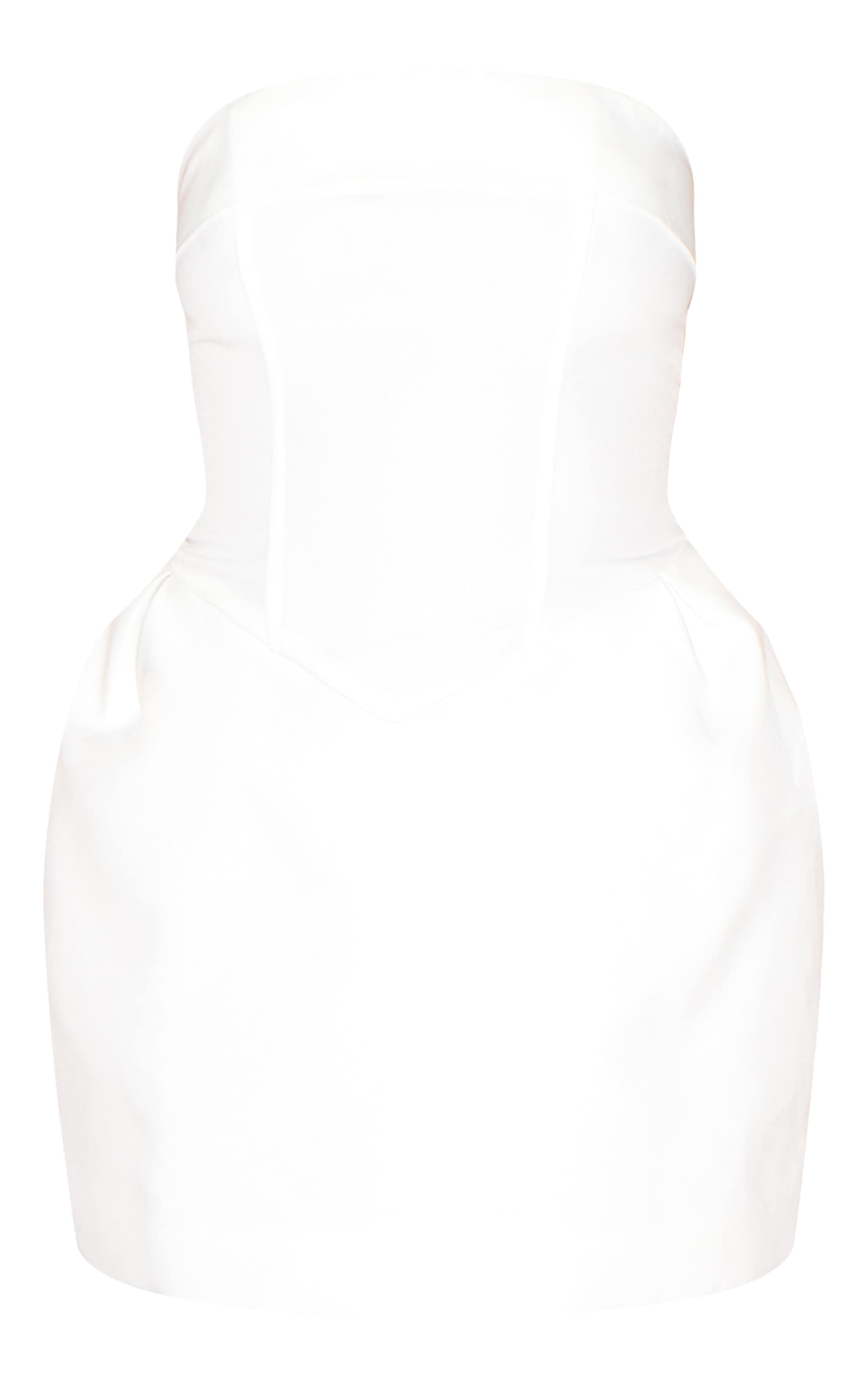 Petite White Bandeau Woven Mini Dress image 5