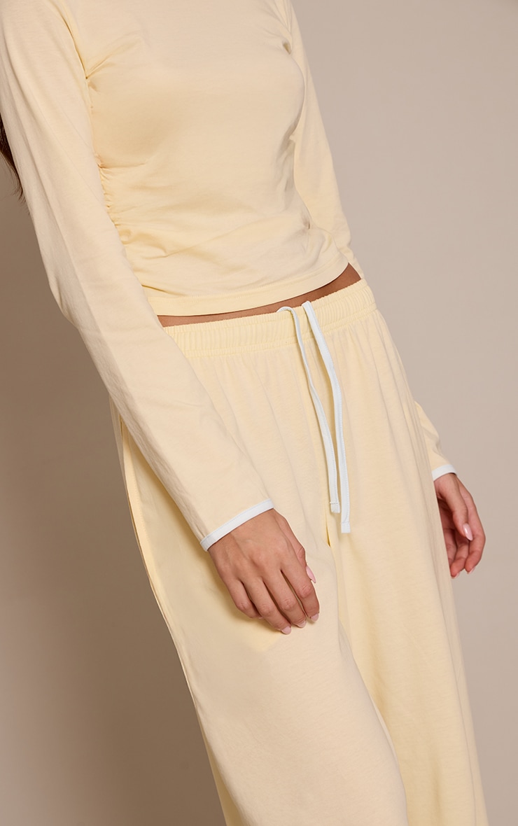 Buttercream Cotton Contrast Drawstring Relaxed Joggers image 4