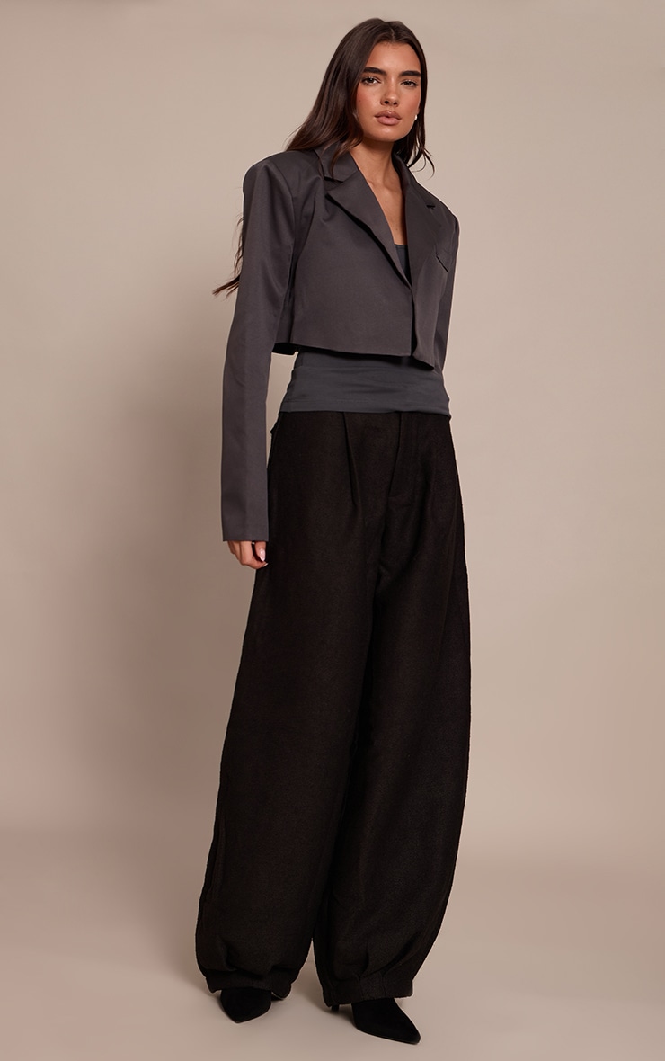 Charcoal Tailored Cropped Blazer  image 3
