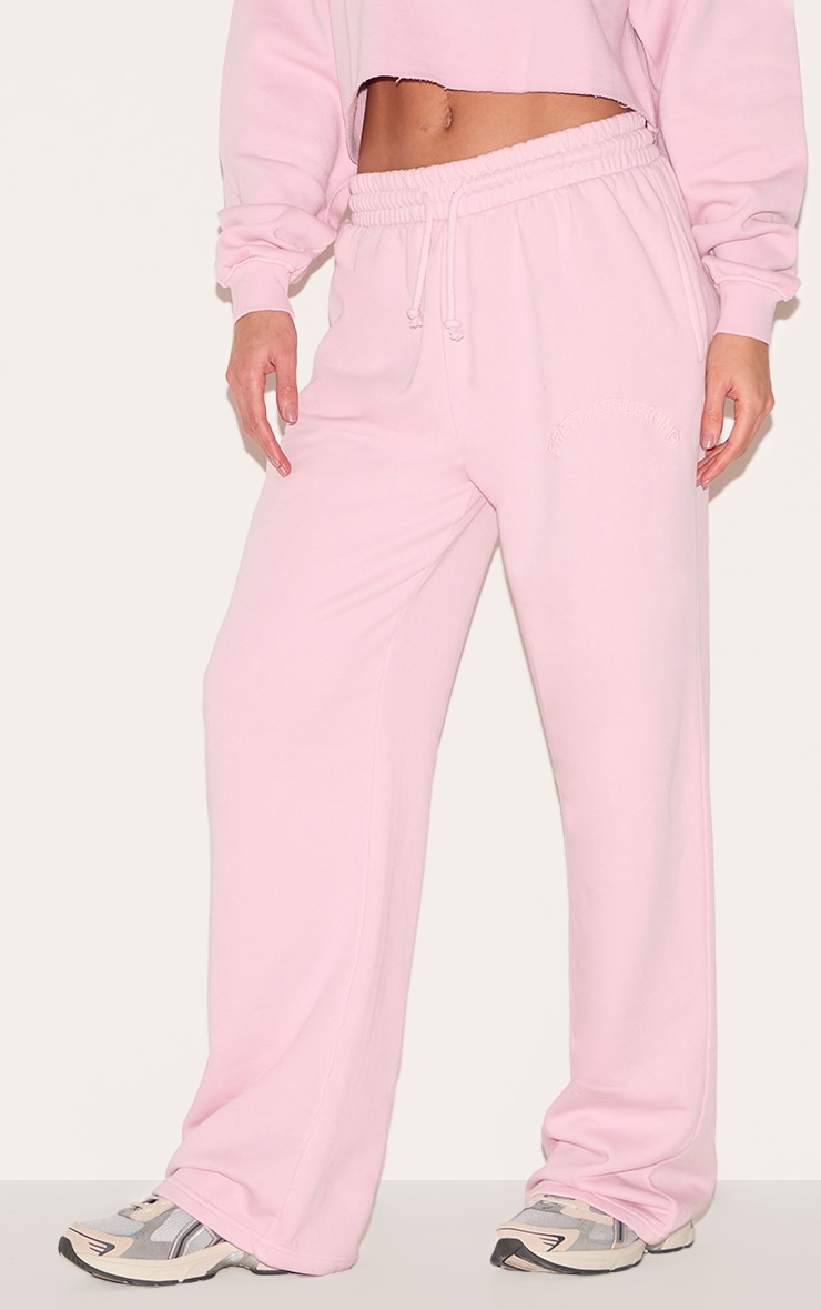 PRETTYLITTLETHING Tall Washed Pink Extreme Oversized Drawstring Wide Leg Sweatpants image 2