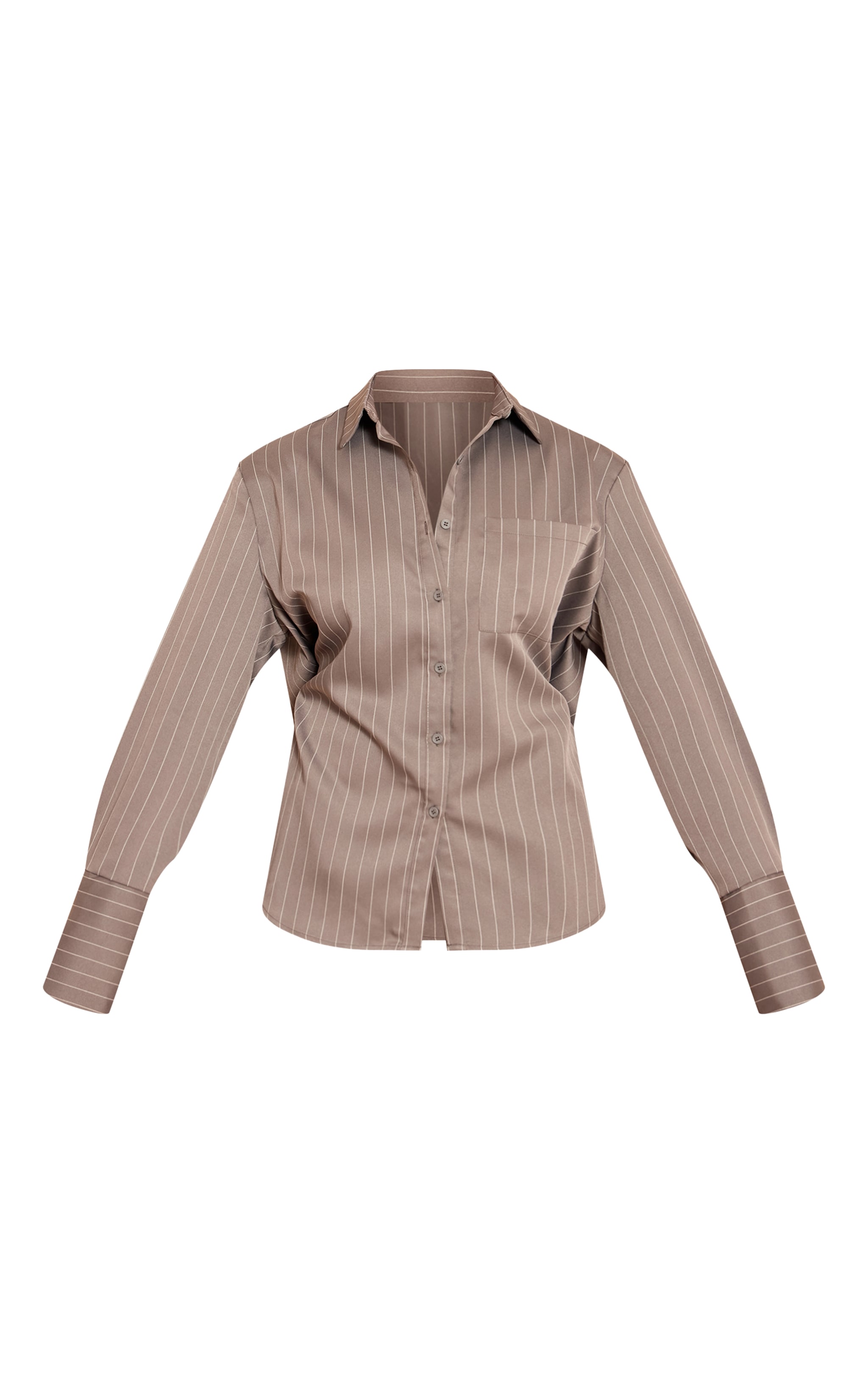 Shape Grey Pinstripe Cinched Waist Shirt image 5