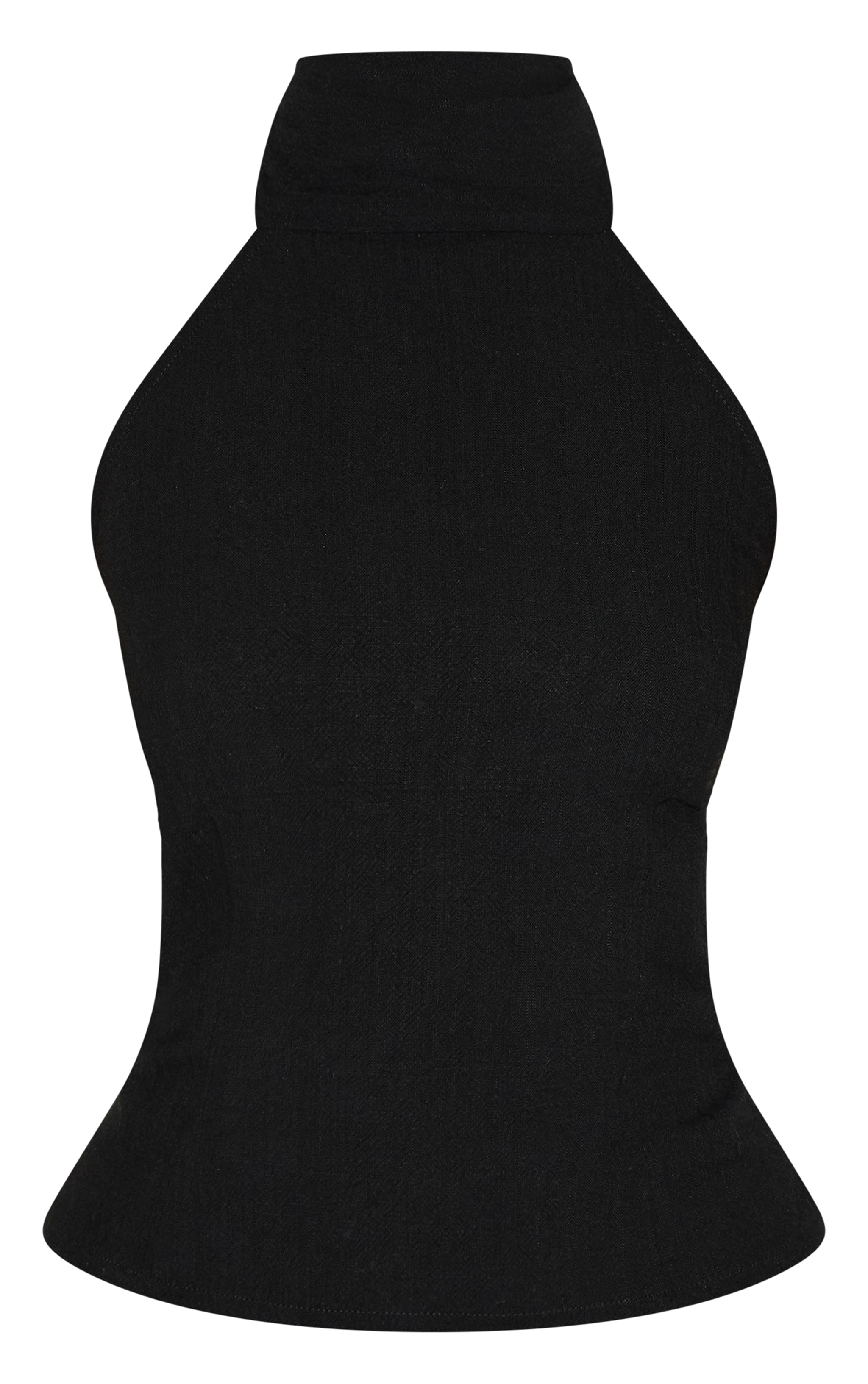 Black Halterneck Lightweight Woven Top image 5