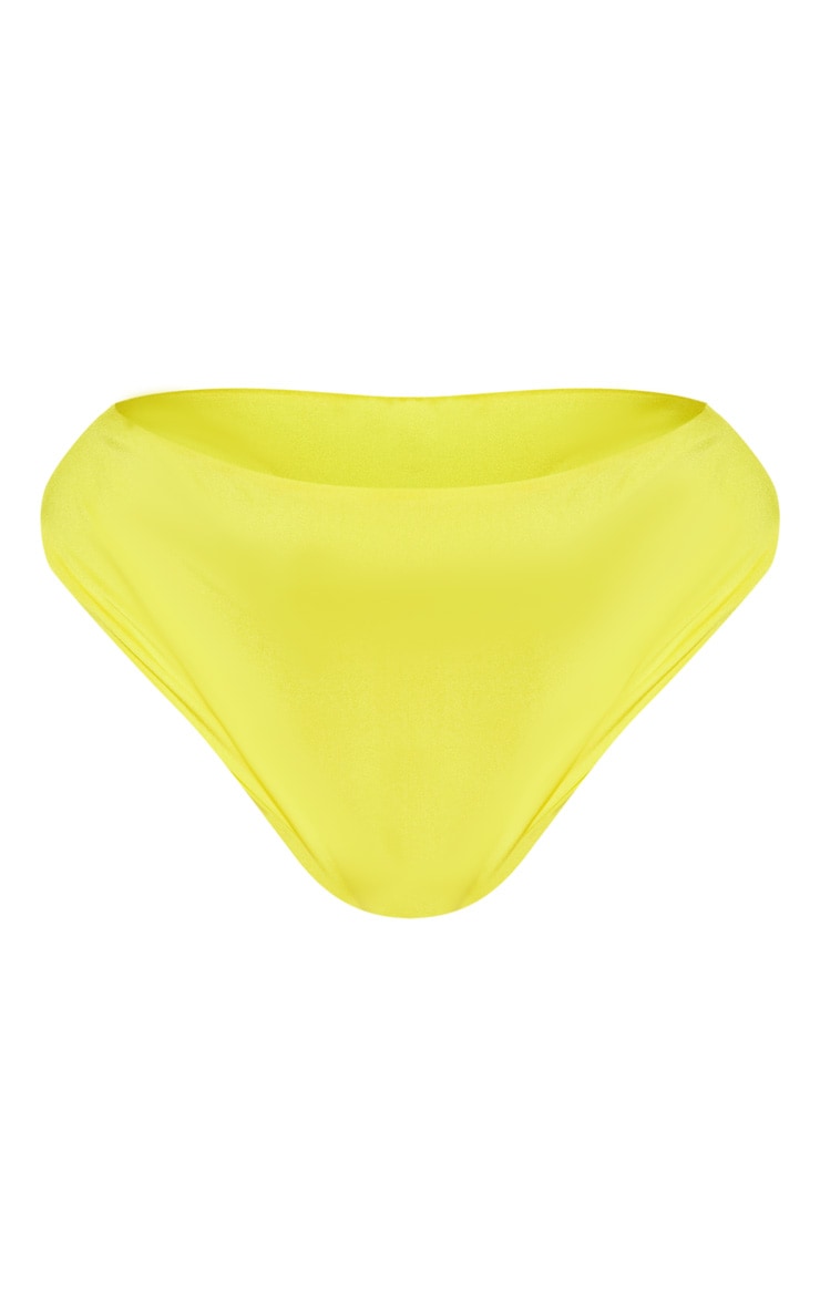 Plus Bright Yellow High Waist Bikini Bottom PrettyLittleThing USA