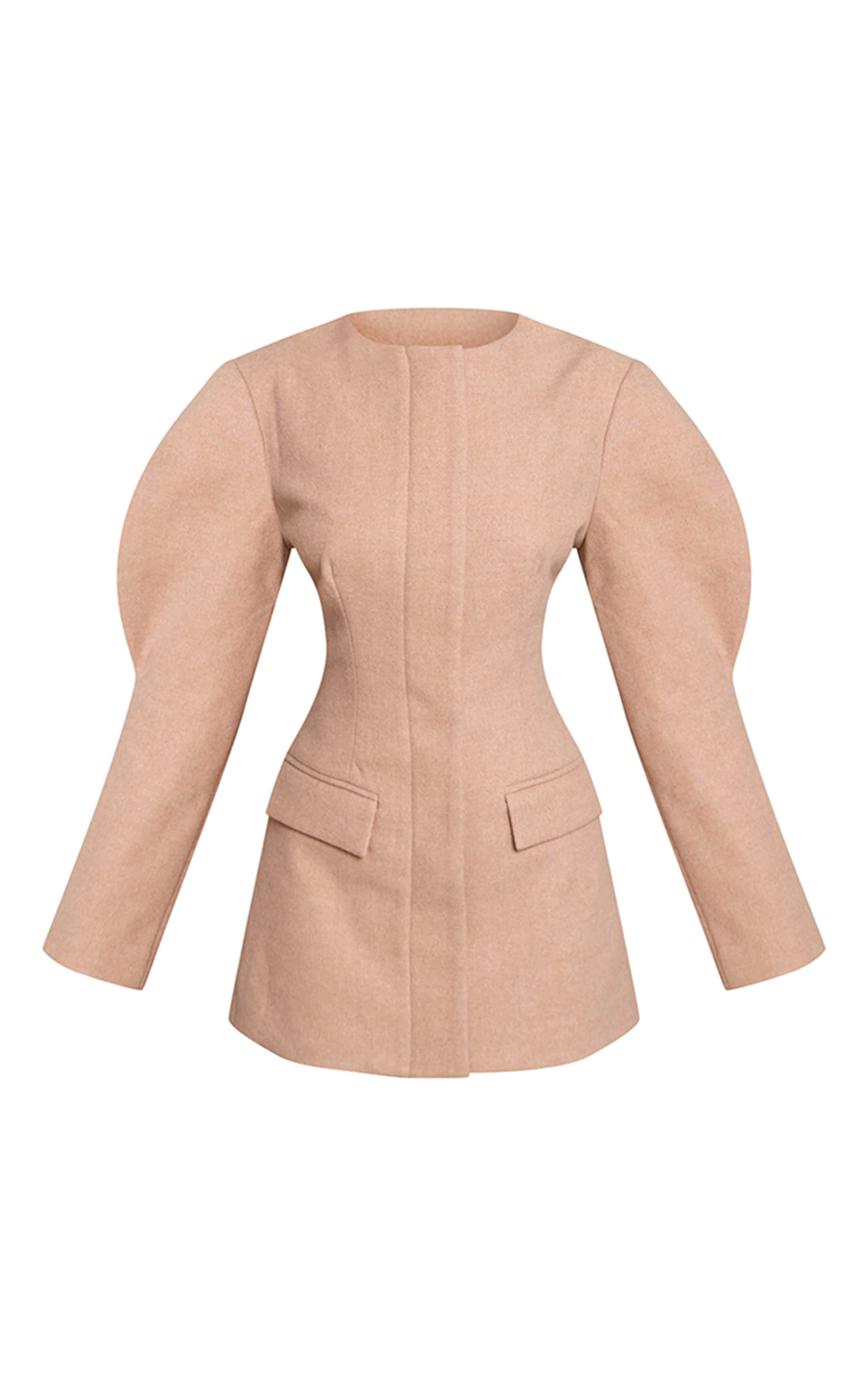 Petite Stone Cocoon Sleeve Collarless Dress image 5