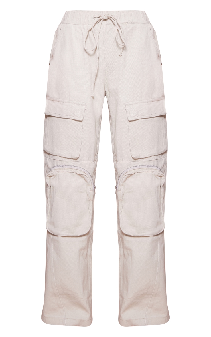 Jean style jogging cargo délavé gris pierre à poches image 5