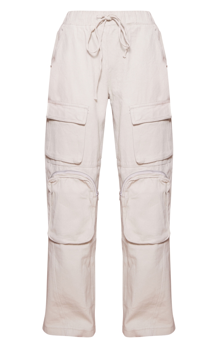 Washed Stone Sweatpant Cargo Pocket Jeans image 1